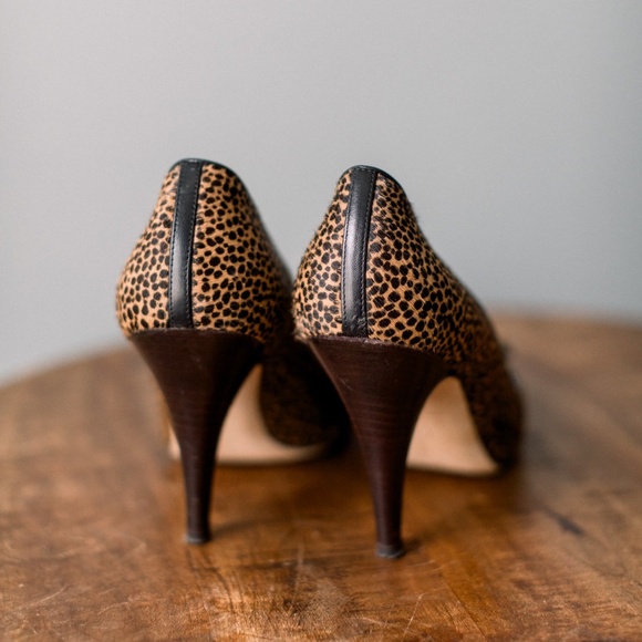 Oscar de la Renta Ponyhair Animal Print Pumps Size 37.5 Women's Size 7 - Picture 7 of 13